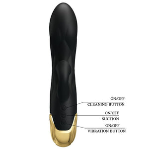 PRETTY LOVE - VIBRADOR DE LUXO Banhado A OURO RECARREGVEL PRETO