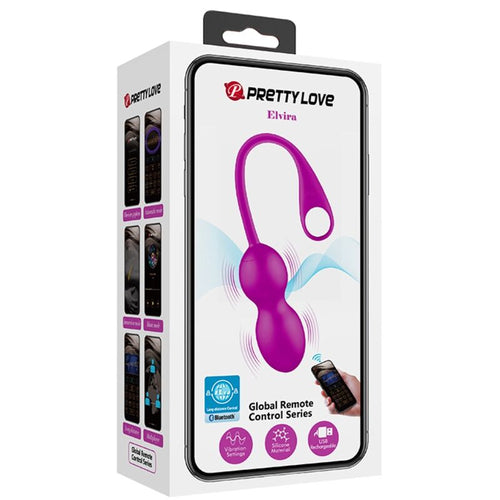 PRETTY LOVE - BOLAS VIBRADORAS RECARREGVEIS ELVIRA ROXO