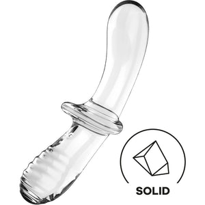 SATISFYER - DILDO DE CRISTAL DUPLO TRANSPARENTE