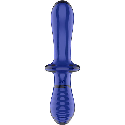 SATISFYER - DILDO DE CRISTAL DUPLO TRANSPARENTE