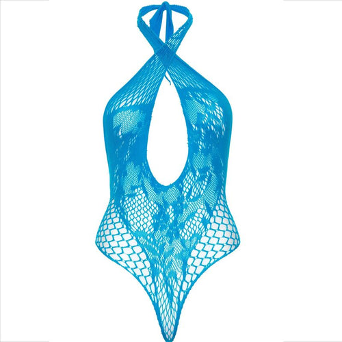 LEG AVENUE - TEDDY HALTER COM RENDA AZUL