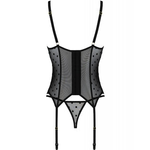 PASSION - MARINA CORSET & TANGA PRETA S/M