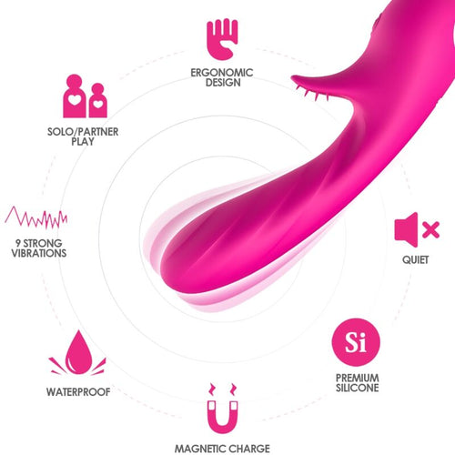 ARMONY - VIBRADOR ROMANCE COM ESTIMULADOR FÚCSIA