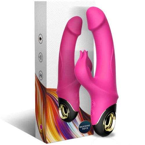 ARMONY - METEROR DILDO VIBRADOR COELHO ROTATOR FÚCSIA