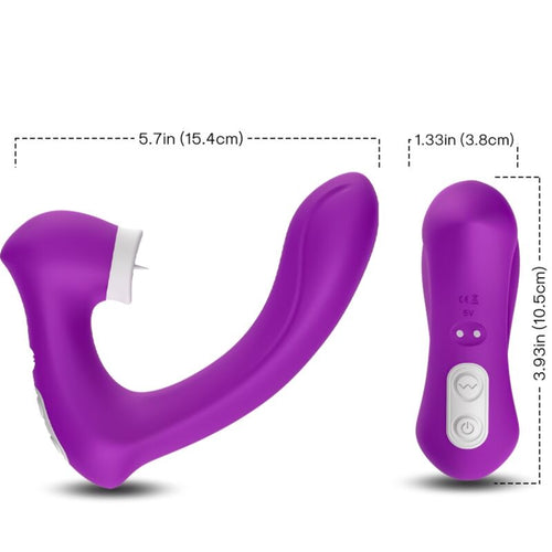 ARMONY - SECRETKISS LICKING CLITÓRIS VIBRATÓRIO E VIBRADOR CURVO ROXO