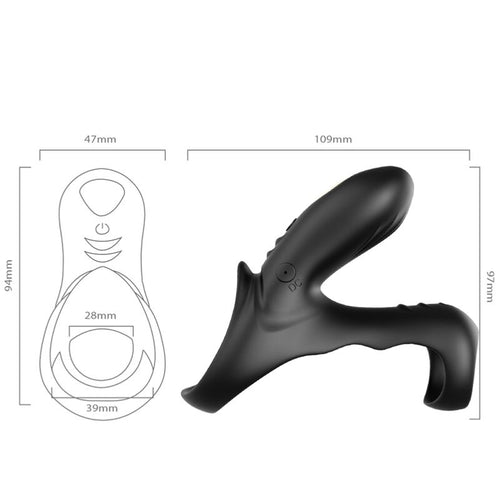 ARMONY - ANEL VIBRADOR DUPLO RANGER PARA CASAIS PRETO