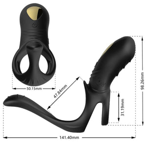 ARMONY - JOY JUMPER RING VIBRADOR PARA CASAIS E PLUG ANAL CONTROLE REMOTO PRETO