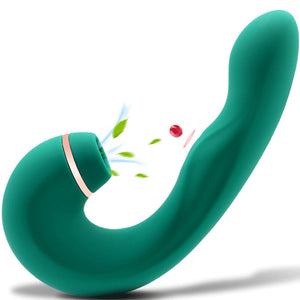 ARMONY - VIBRADOR E SUCKER FLEXÍVEL VERDE