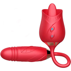 ARMONY - VIBRADOR DE FLOR DELIGHT E IMPULSO COM LÍNGUA VERMELHA