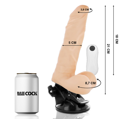 BASECOCK - VIBRADOR ARTICULVEL CONTROLE REMOTO NATURAL 21 CM -O- 5 CM