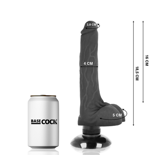 BASECOCK - VIBRADOR REALÍSTICO 2-1 NATURAL 18.5 CM -O- 4 CM