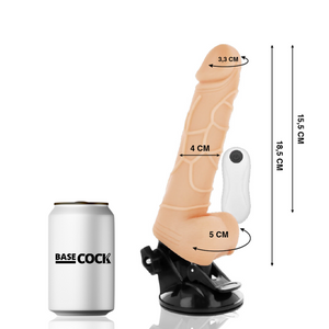 BASECOCK - VIBRADOR DE CONTROLE REMOTO NATURAL REALISTA 18.5 CM -O- 4CM