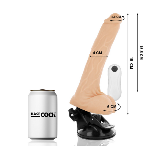 BASECOCK - VIBRADOR DE CONTROLE REMOTO NATURAL REALISTA 19 CM -O- 4 CM