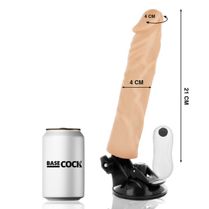 BASECOCK - VIBRADOR REALÍSTICO CONTROLE REMOTO NATURAL 21 CM -O- 4 CM