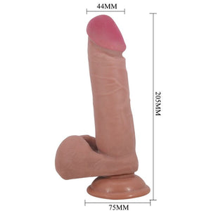 PRETTY LOVE - SÉRIE SLIDING SKIN DILDO REALÍSTICO COM VENTOSA DESLIZANTE PELE MARROM 20,5 CM