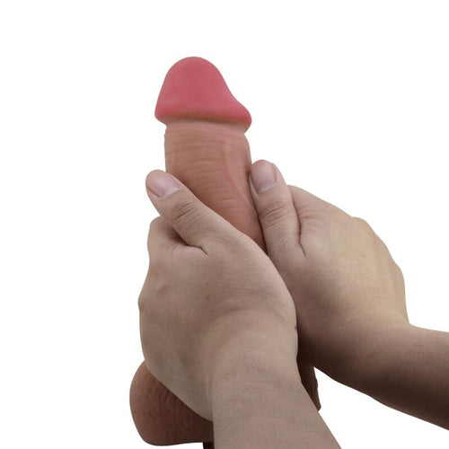 PRETTY LOVE - SÉRIE SLIDING SKIN DILDO REALÍSTICO COM VENTOSA DESLIZANTE PELE MARROM 23,4 CM