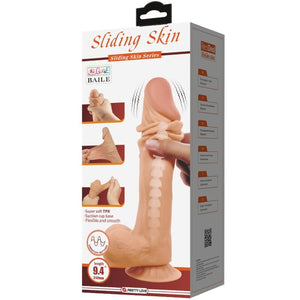 PRETTY LOVE - SÉRIE SLIDING SKIN DILDO REALÍSTICO COM VENTOSA DESLIZANTE PELE CONTROLO REMOTO CARNE 24 CM