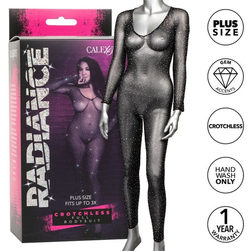 CALEXOTICS - RADIANCE BODYSUIT COMPLETO CROTCHLESS RHINE PLUS SIZE