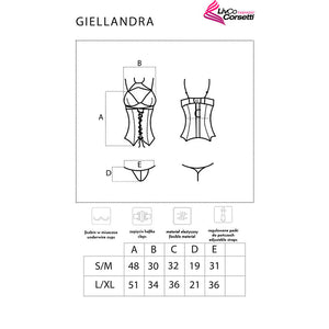 LIVCO CORSETTI FASHION - COLEO GIELLANDRA FOR THE SENSES CORSET + CALCINHA PRETA