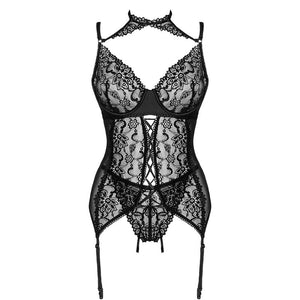 LIVCO CORSETTI FASHION - COLEO GIELLANDRA FOR THE SENSES CORSET + CALCINHA PRETA