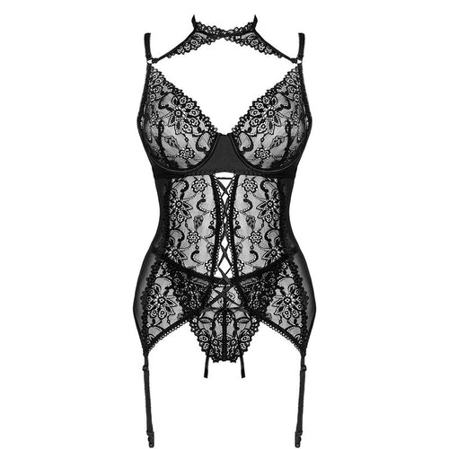 LIVCO CORSETTI FASHION - COLEO GIELLANDRA FOR THE SENSES CORSET + CALCINHA PRETA