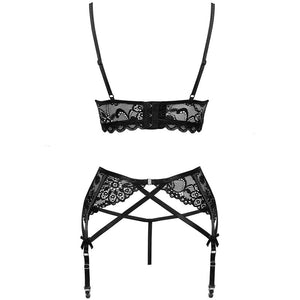 LIVCO CORSETTI FASHION - MORIDAM LC 90552 SUTI + CINTA LIGA + CALCINHA NEGRO