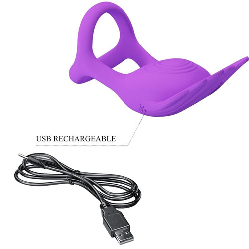 PRETTY LOVE - SILAS ANEL PARA PÊNIS VIBRANTE 7 VIBRAÕES SILICONE ROXO