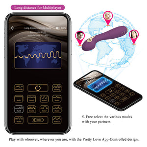 PRETTY LOVE - HECTOR VIBRADOR ELECTROSHOCK POR APP CONTROL ROXO