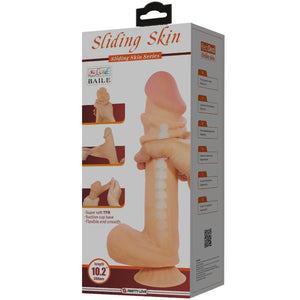 PRETTY LOVE - SÉRIE SLIDING SKIN DILDO REALÍSTICO COM VENTOSA DESLIZANTE PELE CARNE 26 CM