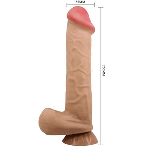 PRETTY LOVE - SÉRIE SLIDING SKIN DILDO REALÍSTICO COM VENTOSA DESLIZANTE PELE CARNE 26 CM