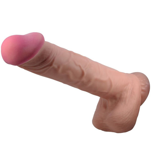 PRETTY LOVE - SÉRIE SLIDING SKIN DILDO REALÍSTICO COM VENTOSA DESLIZANTE PELE MARROM 26 CM