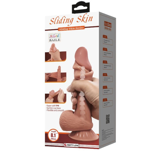 PRETTY LOVE - SÉRIE DESLIZANTE DILDO REALÍSTICO COM VENTOSA DESLIZANTE DE PELE MARROM 21,8 CM