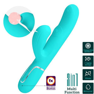 PRETTY LOVE - PERLITA MULTIFUNO 3 EM 1 VIBRADOR G-SPOT AQUA VERDE