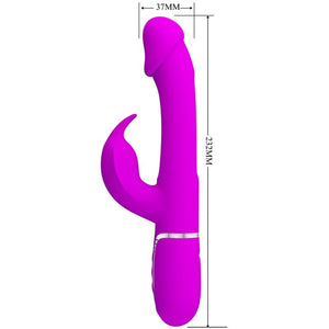 PRETTY LOVE - VIBRADOR COELHO DEJON 3 EM 1 MULTIFUNO FUCSIA