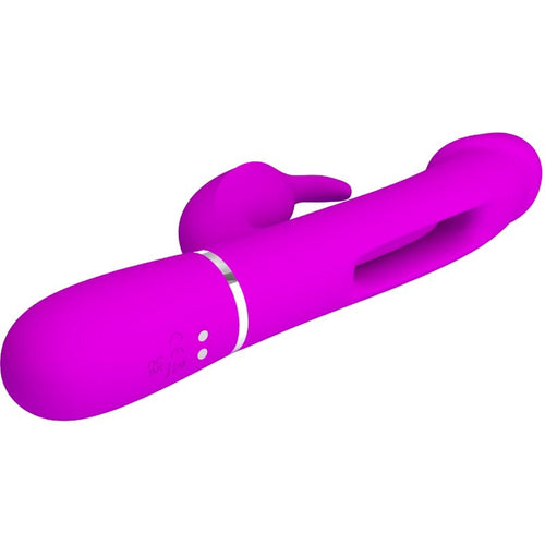 PRETTY LOVE - VIBRADOR COELHO DEJON 3 EM 1 MULTIFUNO FUCSIA