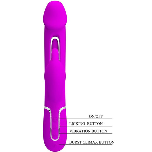 PRETTY LOVE - VIBRADOR COELHO DEJON 3 EM 1 MULTIFUNO FUCSIA