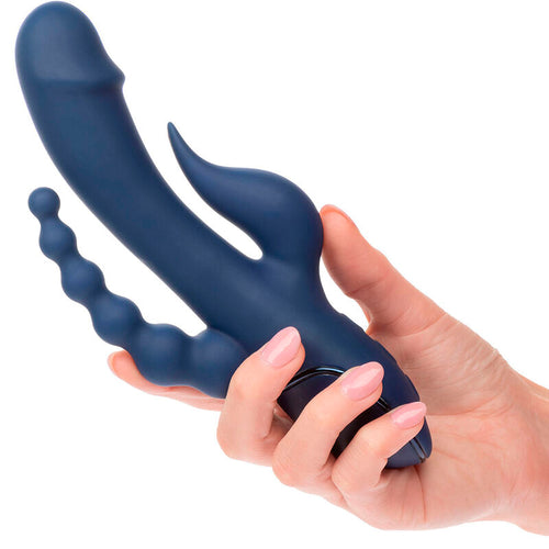 CALEXOTICS - VIBRADOR TRIPLO ORGASM AZUL