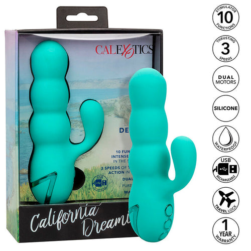 CALEXOTICS - VIBRADOR DEL MAR DIVA RABBIR AQUA GREEN POR CALIFORNIA DREAMING