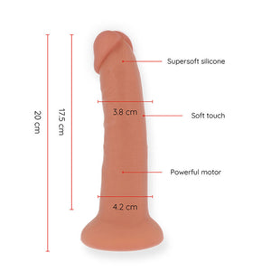 ONINDER - DILDO VIBRADOR BOGOTÁ MÉDIO 9 VELOCIDADES NATURAL 20 CM -O- 4.2 CM - APLICATIVO GRATUITO