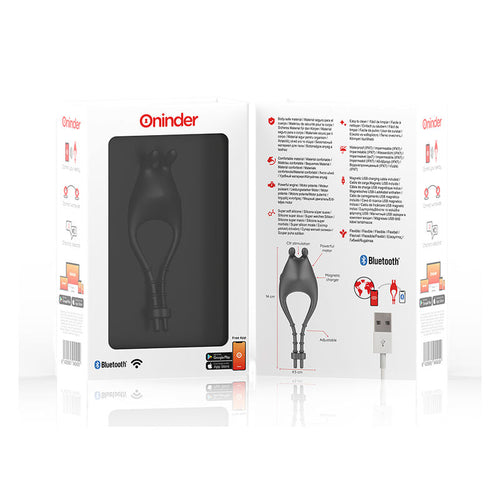 ONINDER - ANEL VIBRADOR AJUSTÁVEL RECARREGÁVEL PAMPA COM ESTIMULADOR DE CLITÓRIS 10 VELOCIDADES - APLICATIVO GRATUITO