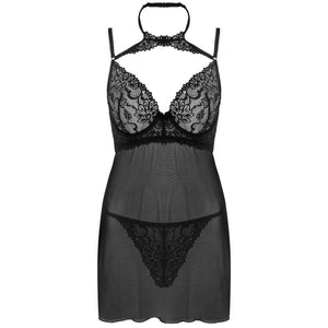 LIVCO CORSETTI FASHION - CONJUNTO BINELLA BABYDOLL + TANGA PRETO