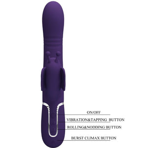 PRETTY LOVE - VIBRADOR COELHO MULTIFUNÇÕES 4 EM 1 BORBOLETA ROXO