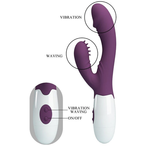 PRETTY LOVE - BUTTERFLY KISS VIBRADOR DE COELHO E ESTIMULADOR DE PONTO G ROXO