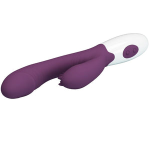 PRETTY LOVE - BUTTERFLY KISS VIBRADOR DE COELHO E ESTIMULADOR DE PONTO G ROXO