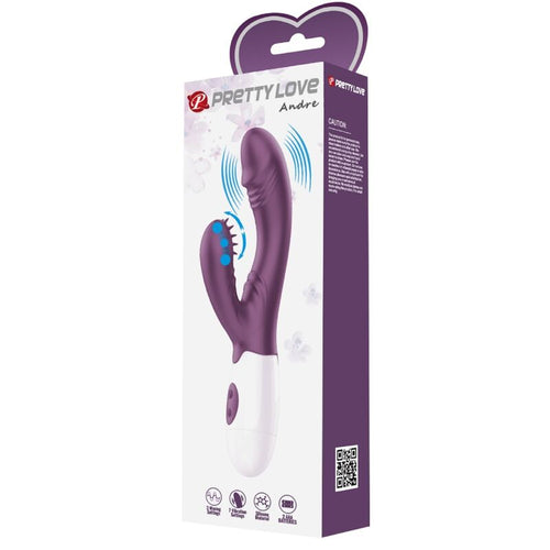 PRETTY LOVE - BUTTERFLY KISS VIBRADOR DE COELHO E ESTIMULADOR DE PONTO G ROXO