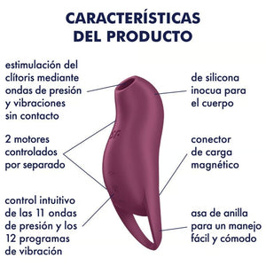 SATISFYER - POCKET PRO 1 ESTIMULADOR DE CLITÓRIS GARNET