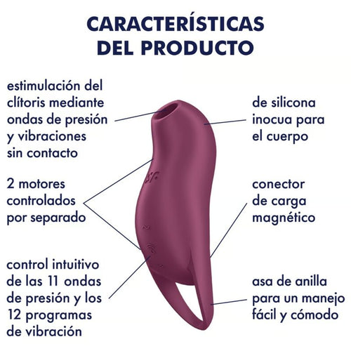 SATISFYER - POCKET PRO 1 ESTIMULADOR DE CLITÓRIS GARNET