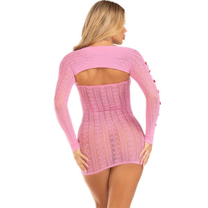 LEG AVENUE - VESTIDO CORAÇÃO E LAÇOS ROSA TAMANHO ÚNICO