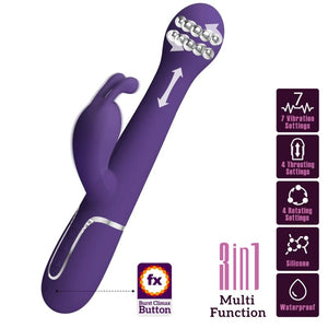 PRETTY LOVE - DEJON VIBRADOR COELHO 3 EM 1 MULTIFUNO ROXO