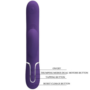 PRETTY LOVE - PERLITA VIBRADOR G-SPOT 3 EM 1 MULTIFUNO ROXO